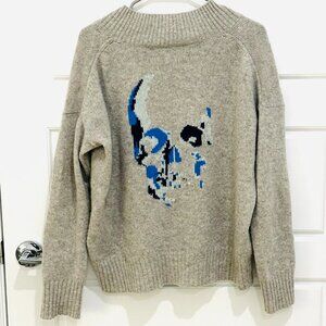 SKULL CASHMERE  V-NECK SWEATER MEDIUM